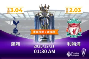 2025年12月 21日 英超 熱刺 vs 利物浦